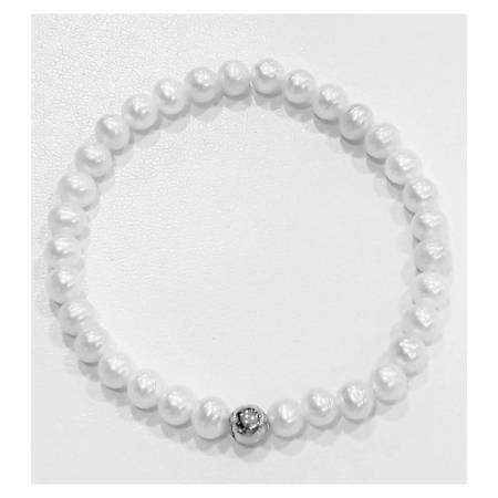 BRACCIALE DI PERLE MILUNA Elastico In ARGENTO 925%/1000 PBR3034 - 1