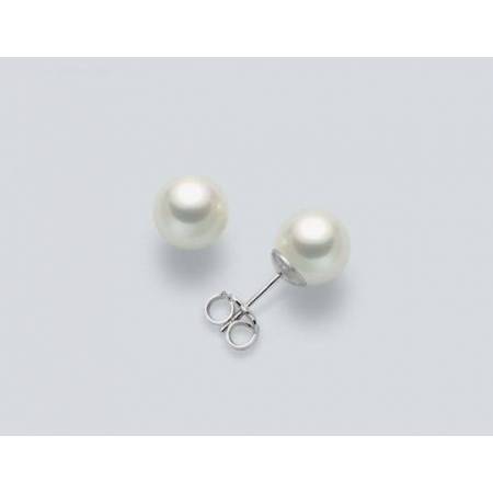 ORECCHINI DI PERLE MILUNA ACQUA SALATA 7-7,5 In ORO 18 KARATI 750%/1000 PAA775BM - 1