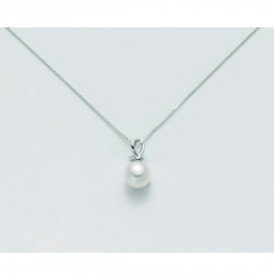 COLLANA MILUNA PERLA E DIAMANTE In Oro 9 Karati 375%/1000 PCL3165X - 1