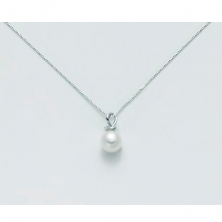 COLLANA MILUNA PERLA E DIAMANTE In Oro 9 Karati 375%/1000 PCL3165X - 1