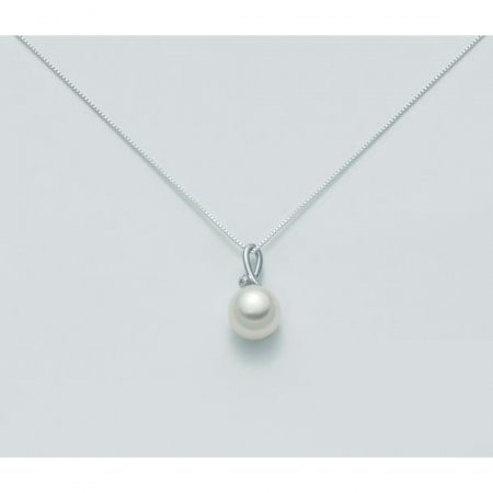 COLLANA MILUNA PERLA E DIAMANTE In Oro 9 Karati 375%/1000 PCL1877X - 1