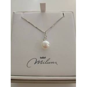 COLLANA MILUNA PERLA E DIAMANTE In Oro 9 Karati 375%/1000 PCL1880X - 1