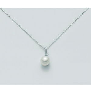 COLLANA MILUNA PERLA E DIAMANTE In Oro 9 Karati 375%/1000 PCL1875X - 1