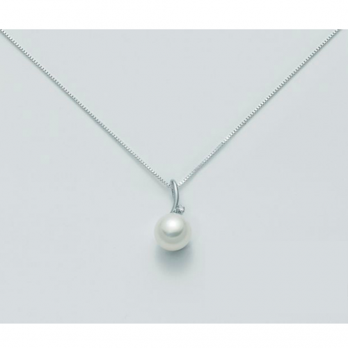 COLLANA MILUNA PERLA E DIAMANTE In Oro 9 Karati 375%/1000 PCL1875X - 1
