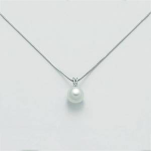 COLLANA MILUNA PERLA E DIAMANTI In Oro 9 Karati 375%/1000 PCL5706X - 1