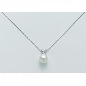COLLANA MILUNA PERLA E DIAMANTI In Oro 9 Karati 375%/1000 PCL5171X - 1