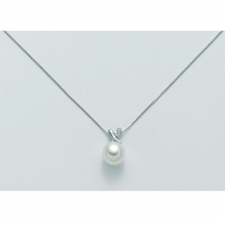 COLLANA MILUNA PERLA E DIAMANTI In Oro 9 Karati 375%/1000 PCL5171X - 1