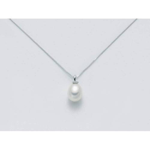 COLLANA MILUNA PERLA E DIAMANTI In Oro 9 Karati 375%/1000 PCL3170X - 1
