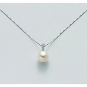 COLLANA MILUNA PERLA E DIAMANTI In Oro 9 Karati 375%/1000 PCL4764X - 1