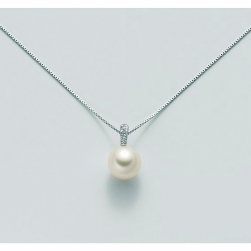COLLANA MILUNA PERLA E DIAMANTI In Oro 9 Karati 375%/1000 PCL4764X - 1