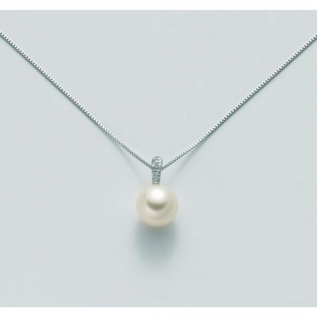 COLLANA MILUNA PERLA E DIAMANTI In Oro 9 Karati 375%/1000 PCL4764X - 1