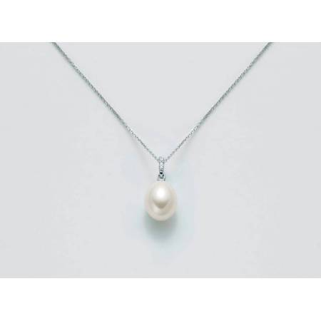 COLLANA MILUNA PERLA E DIAMANTE In Oro 9 Karati 375%/1000 PCL5830X - 1