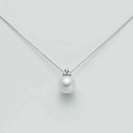 COLLANA MILUNA PERLA E DIAMANTI In Oro 18 Karati 750%/1000 PCL2018 - 1