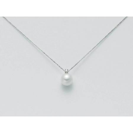 COLLANA MILUNA PERLA E DIAMANTE In Oro 18 Karati 750%/1000 PCL3931 - 1