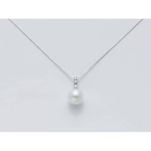 COLLANA MILUNA PERLA E DIAMANTI In Oro 18 Karati 750%/1000 PCL2966 - 1