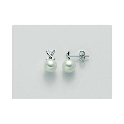 ORECCHINI MILUNA PERLE E DIAMANTI In Oro 9 Karati 375%/1000 PER2208X - 1