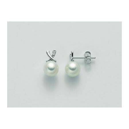 ORECCHINI MILUNA PERLE E DIAMANTI In Oro 9 Karati 375%/1000 PER2208X - 1