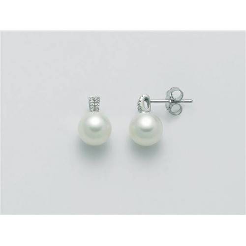 ORECCHINI MILUNA PERLE E DIAMANTI In Oro 9 Karati 375%/1000 PER2365X - 1