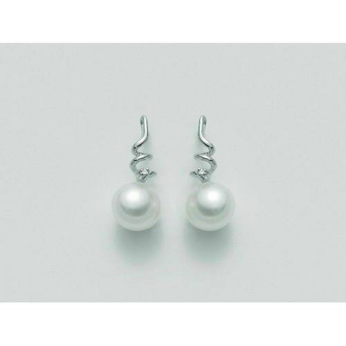 ORECCHINI MILUNA PERLE E DIAMANTI In Oro 9 Karati 375%/1000 PER1099X - 1