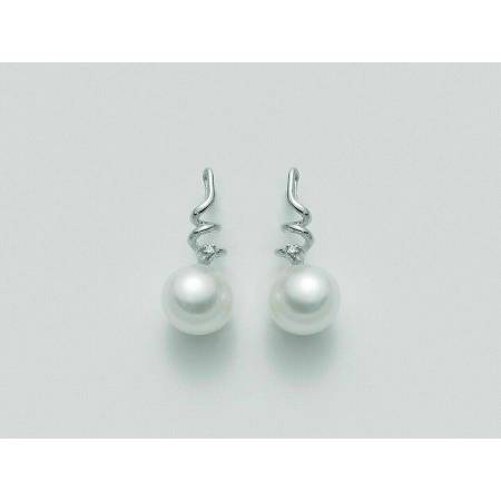 ORECCHINI MILUNA PERLE E DIAMANTI In Oro 9 Karati 375%/1000 PER1099X - 1