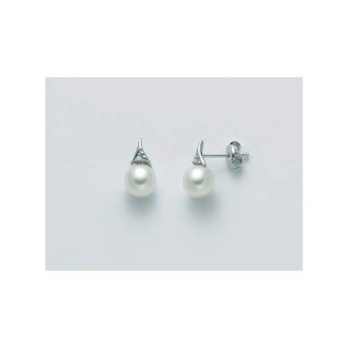 ORECCHINI MILUNA PERLE E DIAMANTI In Oro 9 Karati 375%/1000 PER2453X - 1