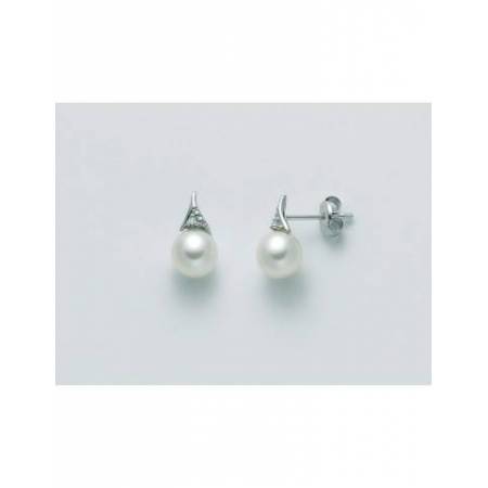 ORECCHINI MILUNA PERLE E DIAMANTI In Oro 9 Karati 375%/1000 PER2453X - 1