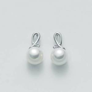ORECCHINI MILUNA PERLE E DIAMANTI In Oro 9 Karati 375%/1000 PER1096X - 1