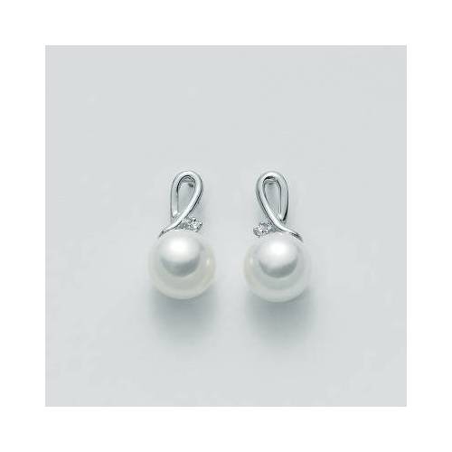 ORECCHINI MILUNA PERLE E DIAMANTI In Oro 9 Karati 375%/1000 PER1096X - 1