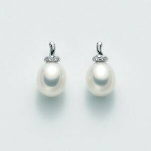 ORECCHINI MILUNA PERLE E DIAMANTI In Oro 9 Karati 375%/1000 PER1929X - 1