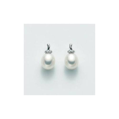 ORECCHINI MILUNA PERLE E DIAMANTI In Oro 9 Karati 375%/1000 PER1929X - 1