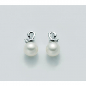 ORECCHINI MILUNA PERLE E DIAMANTI In Oro 9 Karati 375%/1000 PER1834X - 1