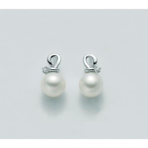 ORECCHINI MILUNA PERLE E DIAMANTI In Oro 9 Karati 375%/1000 PER1834X - 1