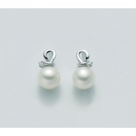ORECCHINI MILUNA PERLE E DIAMANTI In Oro 9 Karati 375%/1000 PER1834X - 1