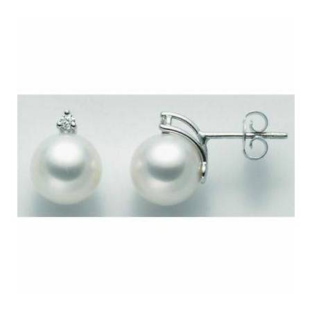 ORECCHINI MILUNA PERLE ACQUA SALATA  E DIAMANTI In Oro 18 Karati 750%/1000 PAY775BM_005 - 1