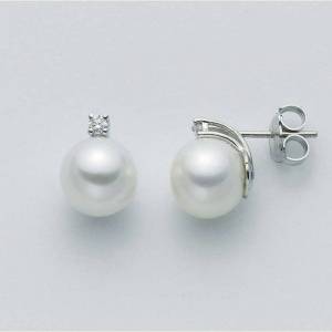 ORECCHINI MILUNA PERLE E DIAMANTI In Oro 18 Karati 750%/1000 PER1777 - 1