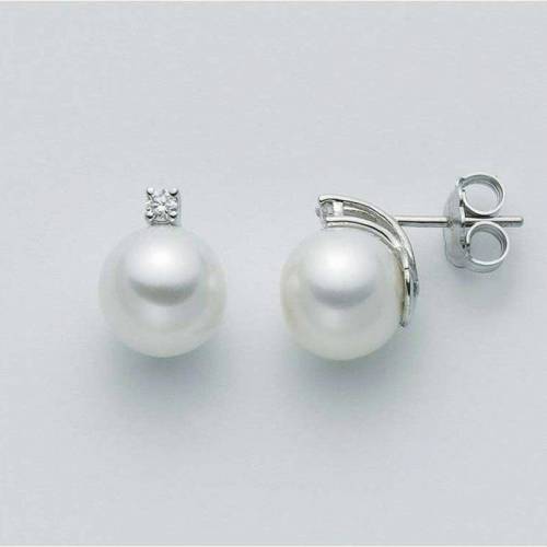 ORECCHINI MILUNA PERLE E DIAMANTI In Oro 18 Karati 750%/1000 PER1777 - 1