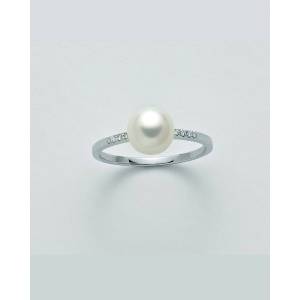 ANELLO MILUNA Con PERLA E DIAMANTI In Oro 9 Karati 375%/1000 PLI1594X - 1