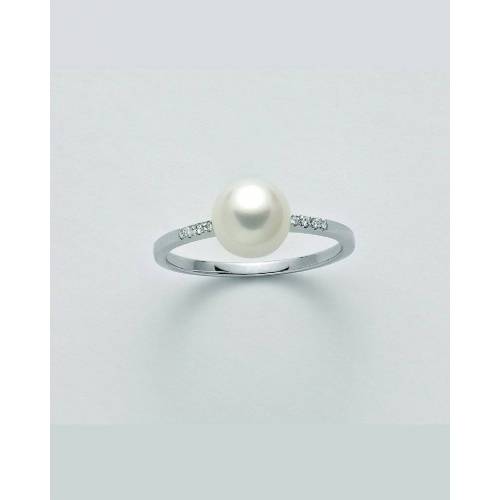 ANELLO MILUNA Con PERLA E DIAMANTI In Oro 9 Karati 375%/1000 PLI1594X - 1