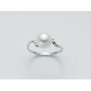 ANELLO MILUNA Con PERLA E DIAMANTI In Oro 9 Karati 375%/1000 PLI1245X - 1