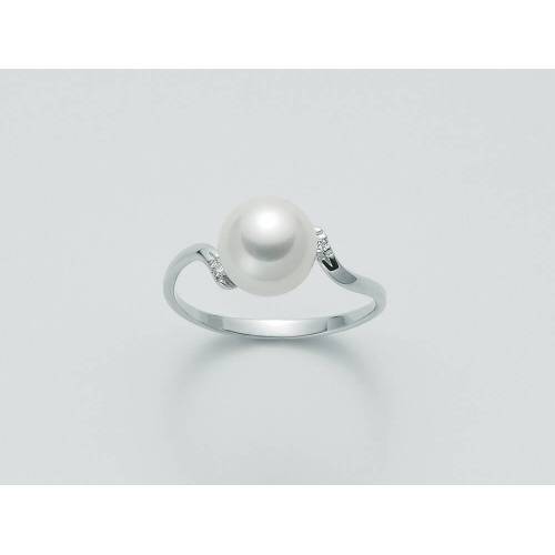 ANELLO MILUNA Con PERLA E DIAMANTI In Oro 9 Karati 375%/1000 PLI1245X - 1