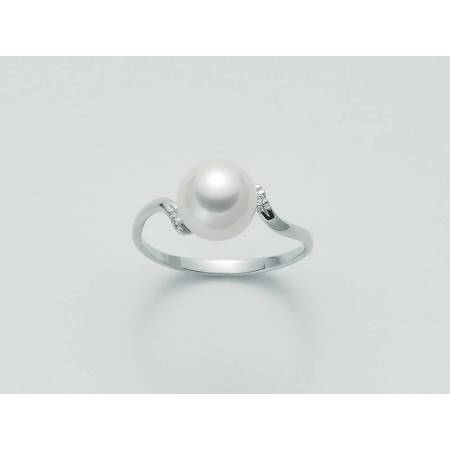 ANELLO MILUNA Con PERLA E DIAMANTI In Oro 9 Karati 375%/1000 PLI1245X - 1