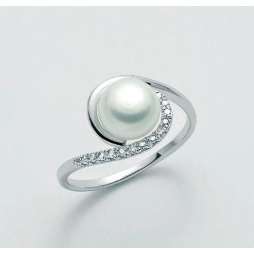 ANELLO MILUNA Con PERLA E DIAMANTI In Oro 9 Karati 375%/1000 PLI1549X - 1