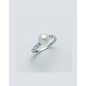 ANELLO MILUNA Con PERLA E DIAMANTI In Oro 9 Karati 375%/1000 PLI1619X - 1