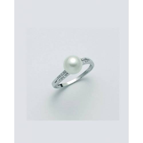 ANELLO MILUNA Con PERLA E DIAMANTI In Oro 9 Karati 375%/1000 PLI1619X - 1