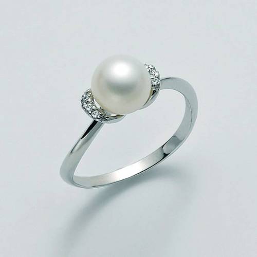 ANELLO MILUNA Con PERLA E DIAMANTI In Oro 9 Karati 375%/1000 PLI1437X - 1