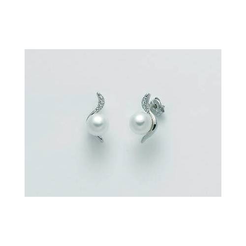 ORECCHINI MILUNA PERLE E DIAMANTI In Oro 9 Karati 375%/1000 PER2425X - 1