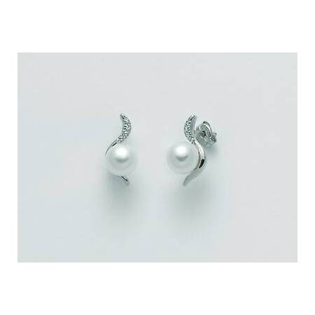ORECCHINI MILUNA PERLE E DIAMANTI In Oro 9 Karati 375%/1000 PER2425X - 1