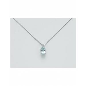 COLLANA MILUNA ACQUAMARINA E DIAMANTI In Oro Bianco 18 KT 750%/1000 CLD4135 - 1
