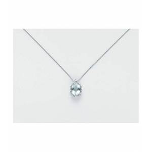 COLLANA MILUNA ACQUAMARINA E DIAMANTI In Oro Bianco 18 KT 750%/1000 CLD4127 - 1