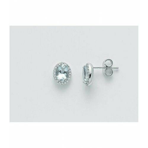 ORECCHINI MILUNA ACQUAMARINA E DIAMANTI In Oro Bianco 18 KT 750%/1000 ERD2411 - 1